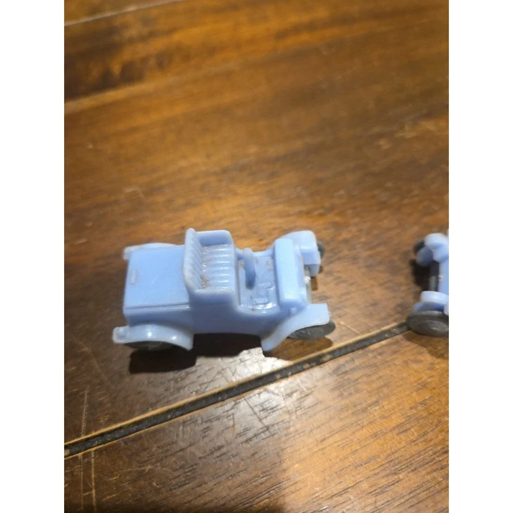 2 Marx Disneyland Playset Main Street OLDTIME CAR Antique Style Vehicle Blue VTG
